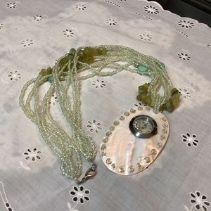 Helly Hansen WATCH in handcrafted natural stone necklace, EUC